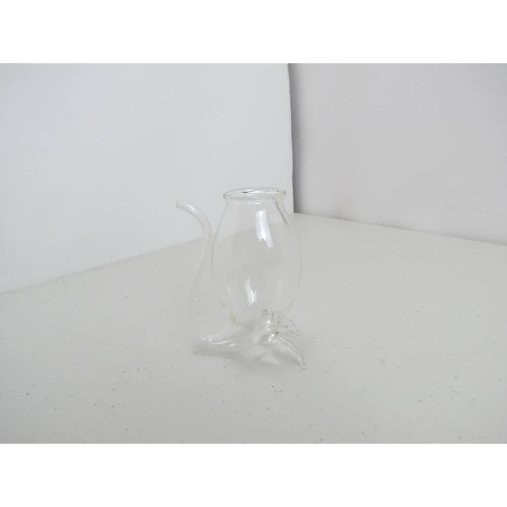 Vintage Vampire Devil Horn Decanter and Shot Glass Glasses Cup Built in Straw